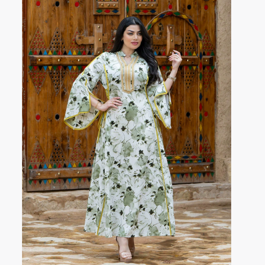 Printed golden robe