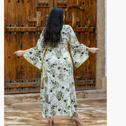 Printed golden robe