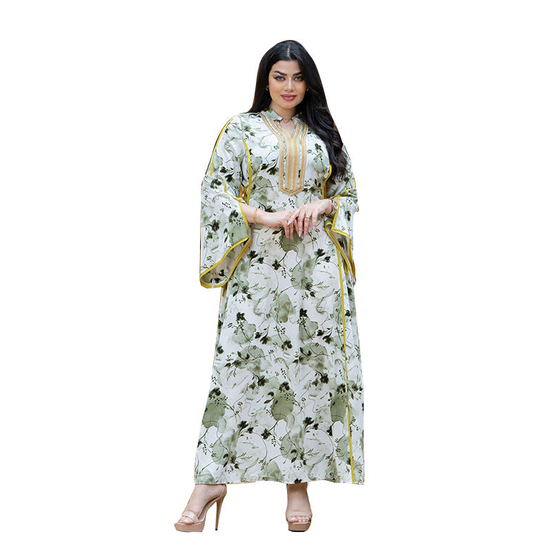 Printed golden robe