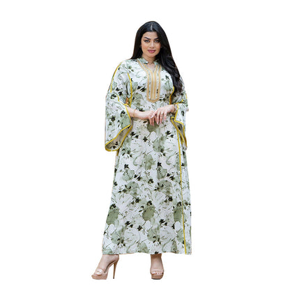 Printed golden robe