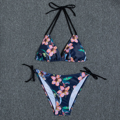 Printed Halter Neck Bikini Swimsuit