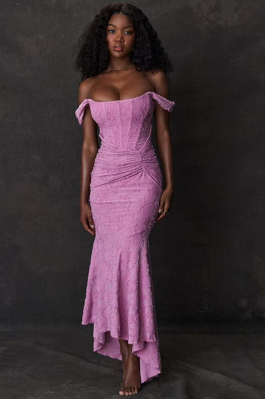 Printed halter strapless dress