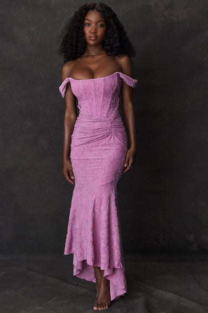 Printed halter strapless dress