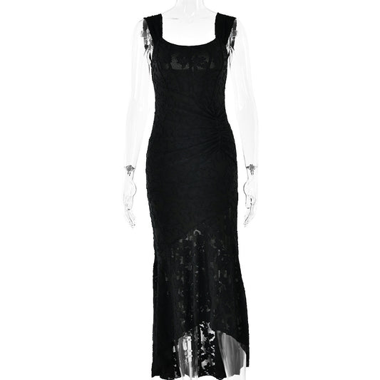 Printed halter strapless dress