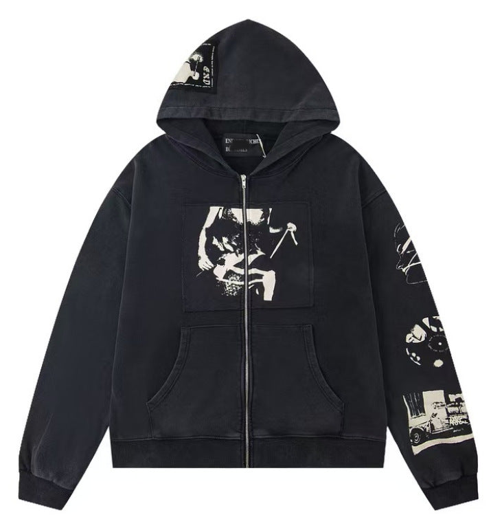 Printed high street long-sleeved T-shirt