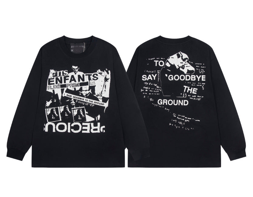 Printed high street long-sleeved T-shirt