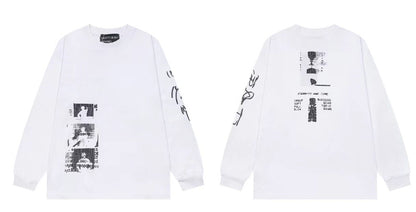 Printed high street long-sleeved T-shirt