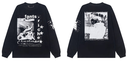 Printed high street long-sleeved T-shirt