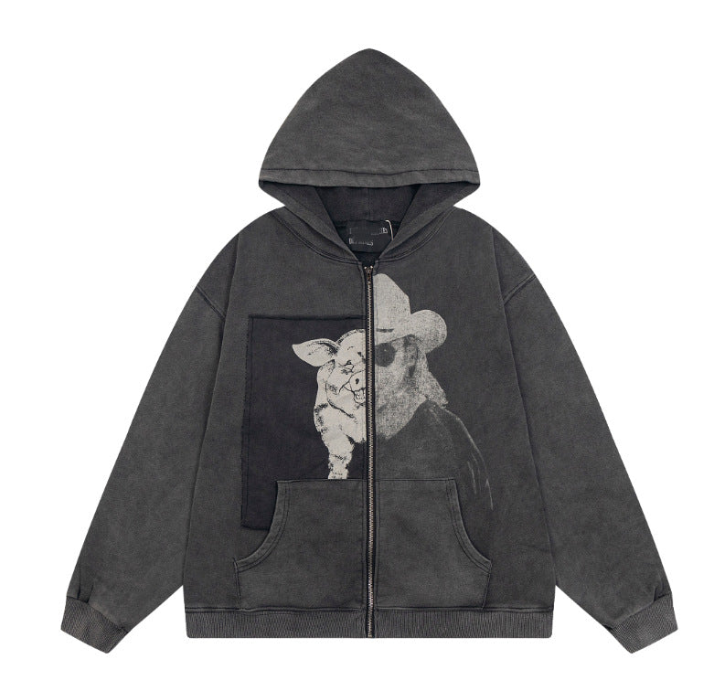 Printed high street long-sleeved T-shirt