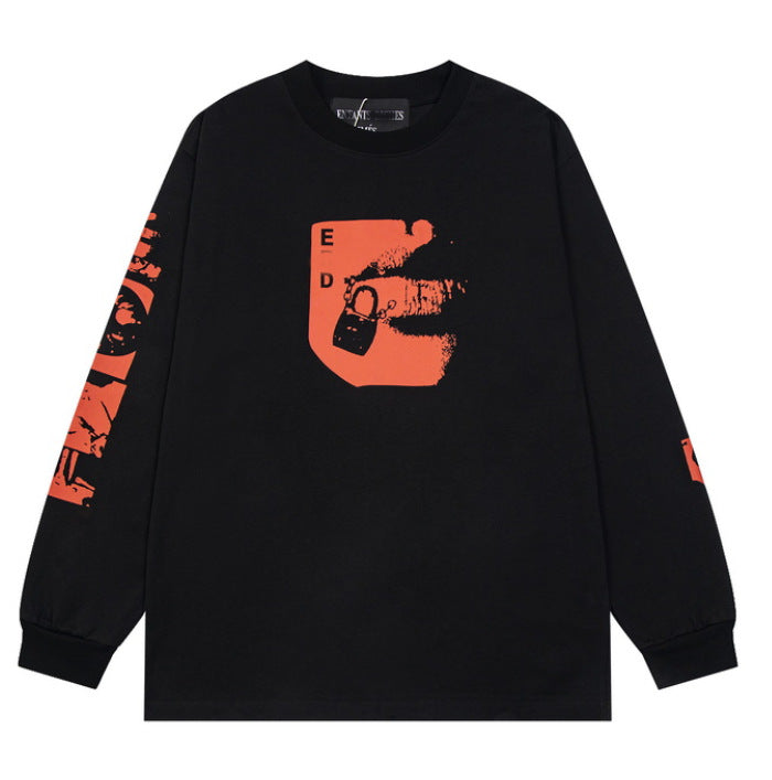 Printed high street long-sleeved T-shirt