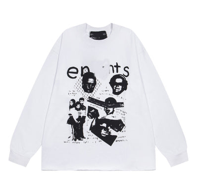 Printed high street long-sleeved T-shirt