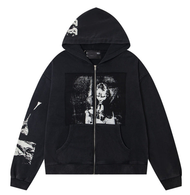 Printed high street long-sleeved T-shirt