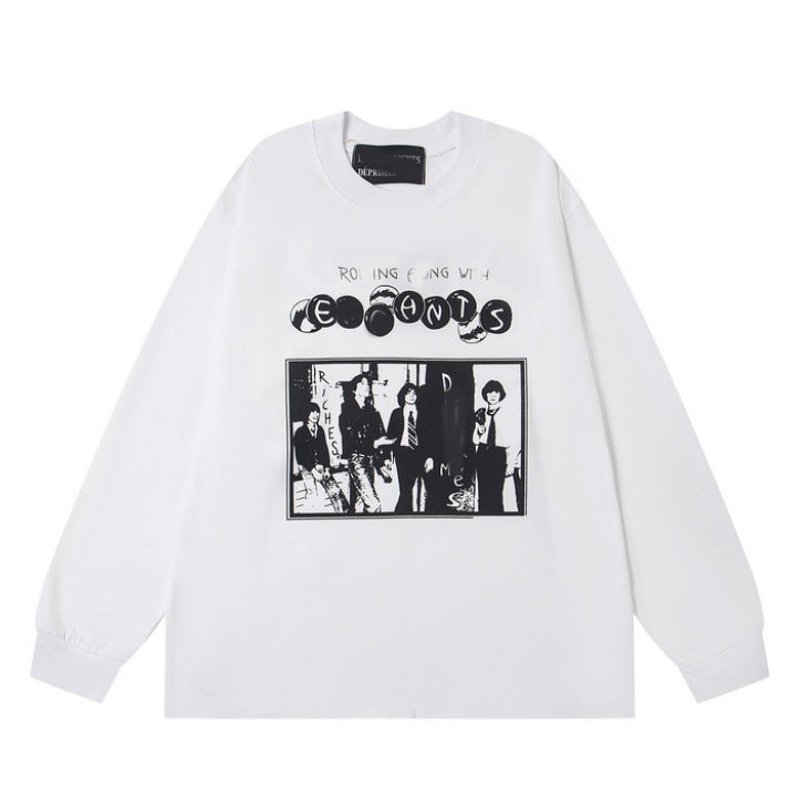 Printed high street long-sleeved T-shirt