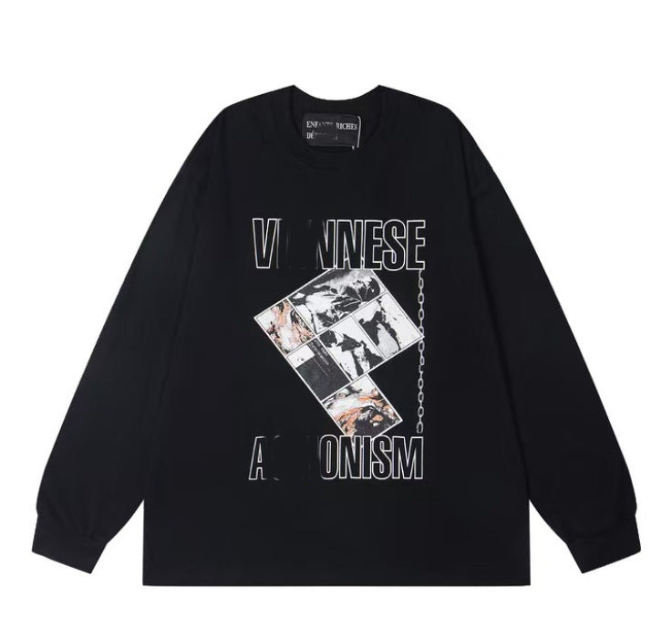Printed high street long-sleeved T-shirt