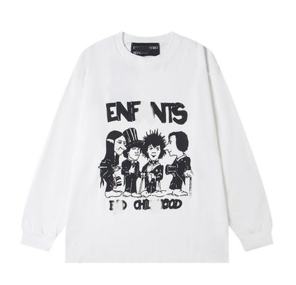 Printed high street long-sleeved T-shirt