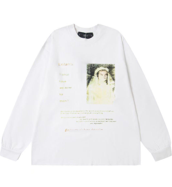 Printed high street long-sleeved T-shirt