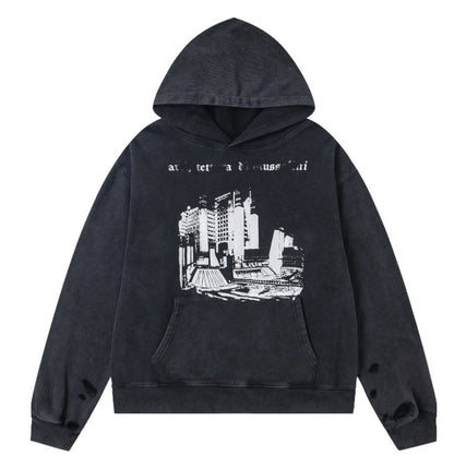 Printed high street long-sleeved T-shirt