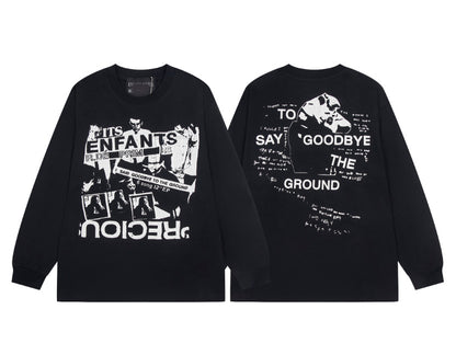 Printed high street long-sleeved T-shirt