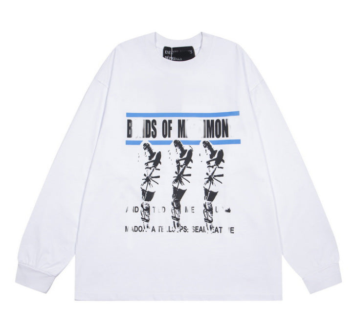 Printed high street long-sleeved T-shirt