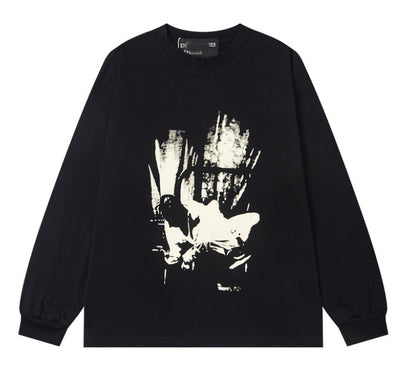 Printed high street long-sleeved T-shirt