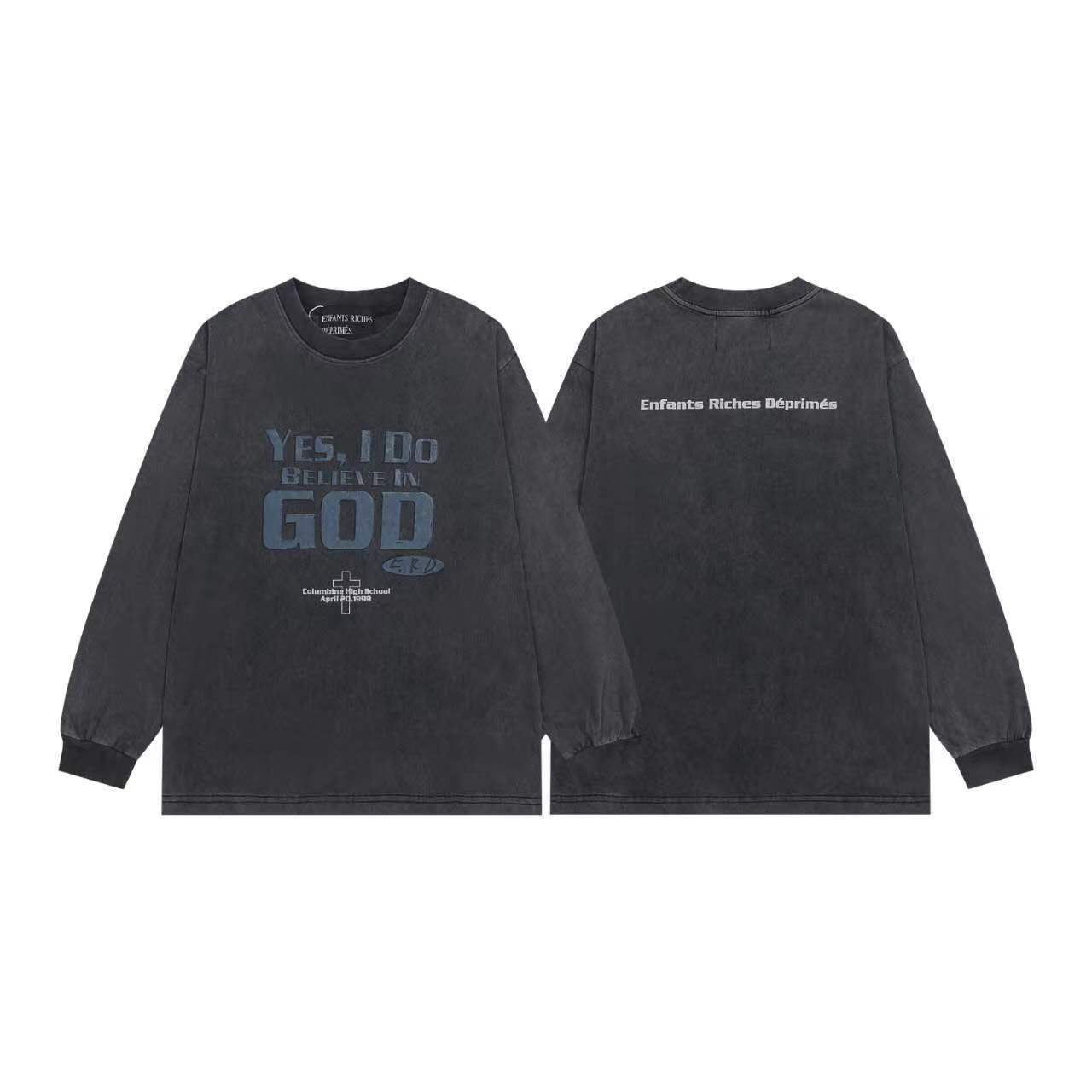 Printed high street long-sleeved T-shirt