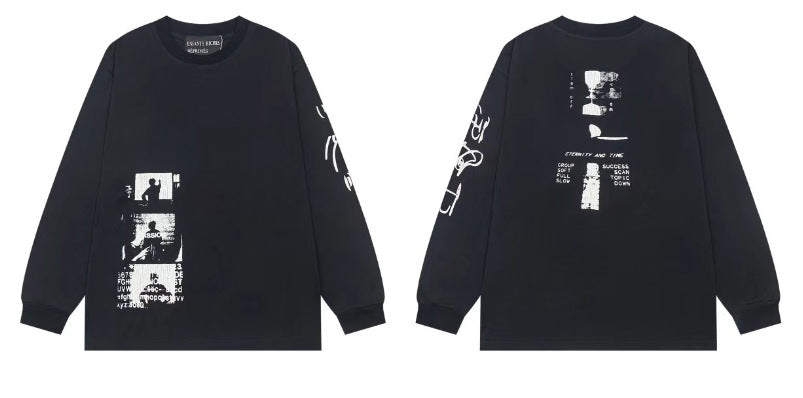 Printed high street long-sleeved T-shirt