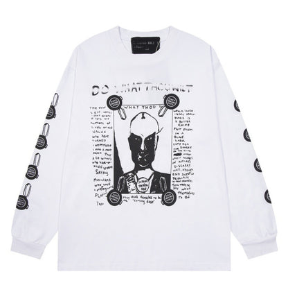 Printed high street long-sleeved T-shirt