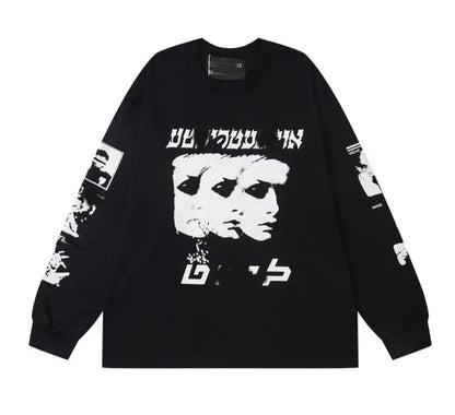 Printed high street long-sleeved T-shirt