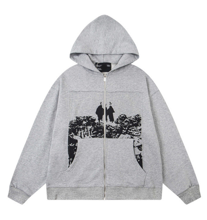 Printed high street long-sleeved T-shirt