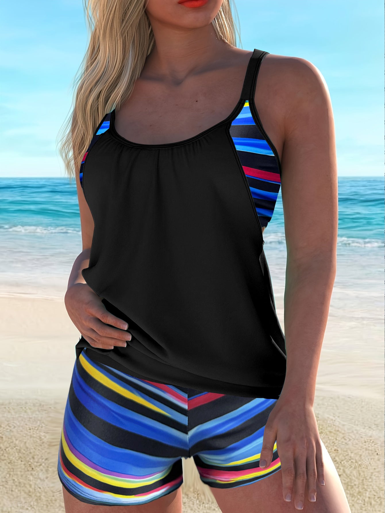 Printed High Waist Bikini Set