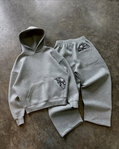 Printed Hoodie and Sweatpants Set