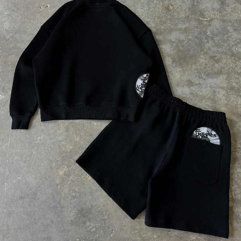 Printed Hoodie and Sweatpants Set