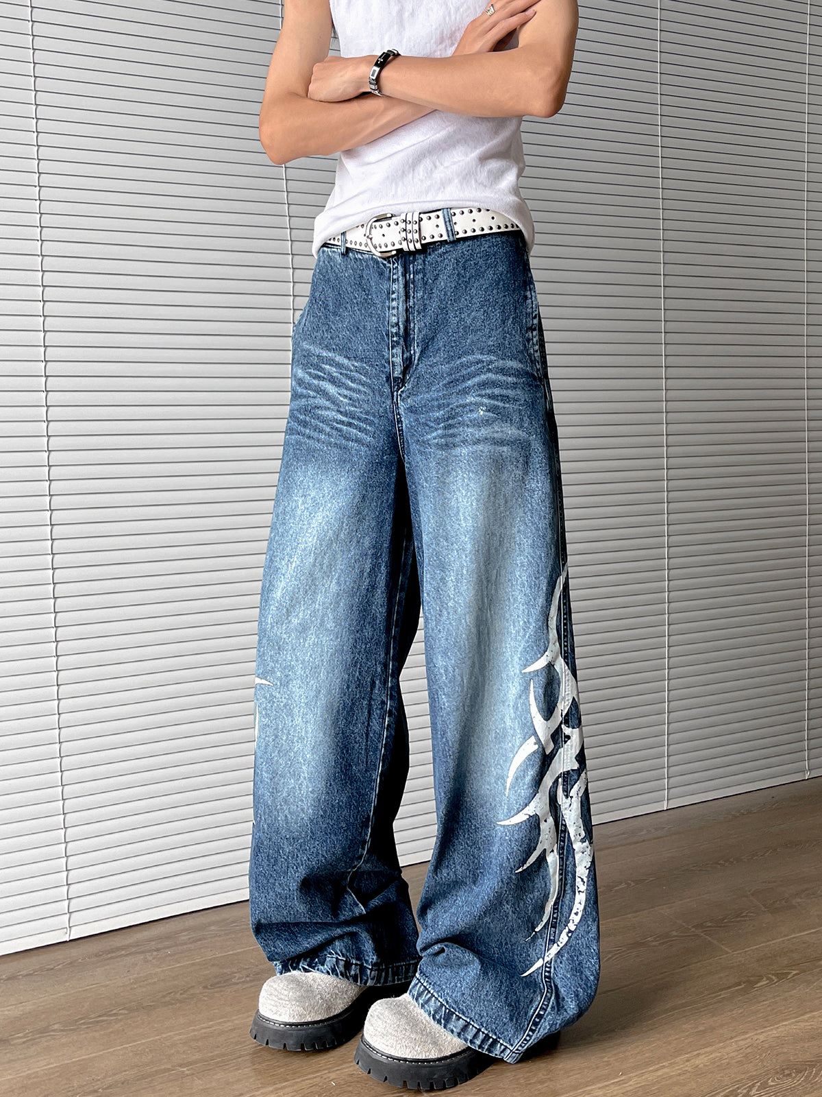 Printed jeans