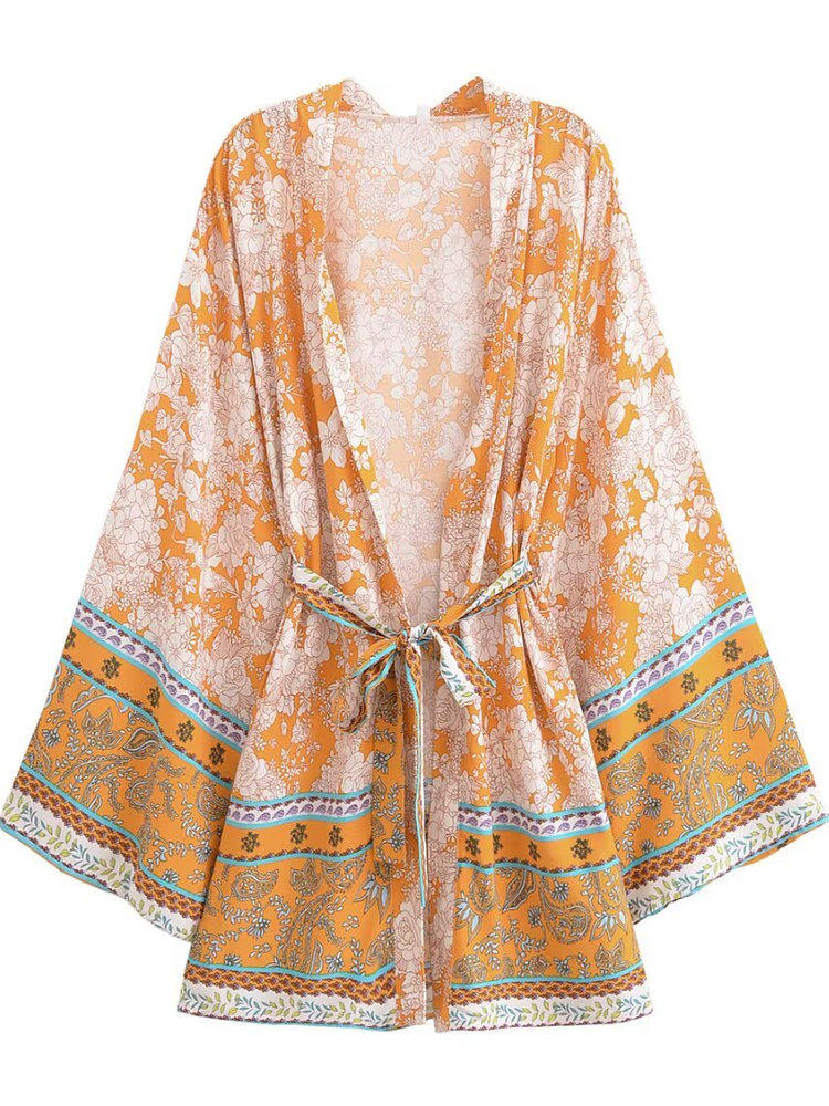 Printed Kimono-style Cardigan