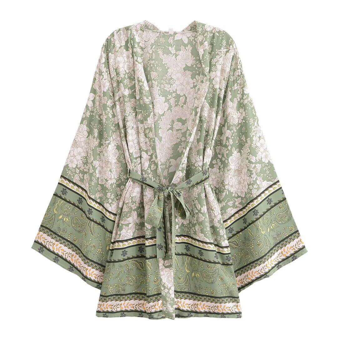 Printed Kimono-style Cardigan