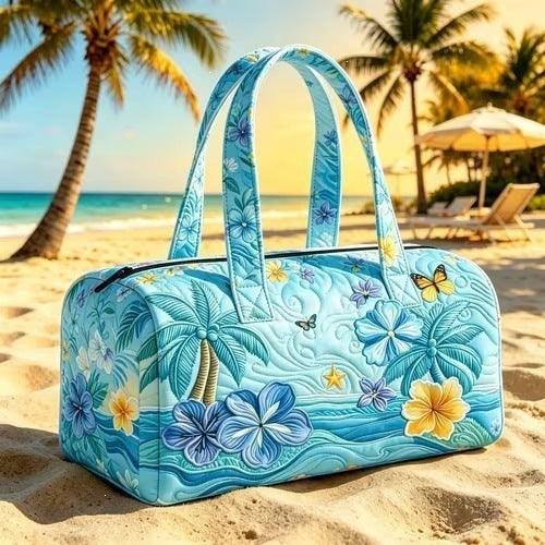 Printed lady's yoga bag