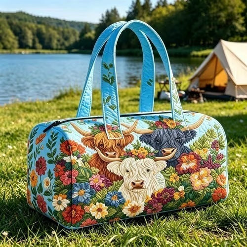 Printed lady's yoga bag