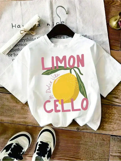 Printed Lemon Oversize Cotton T-Shirt