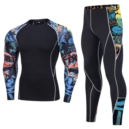 Printed Long Sleeve Fitness Bodysuit
