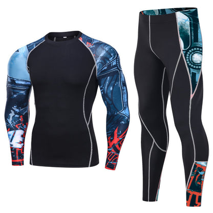 Printed Long Sleeve Fitness Bodysuit