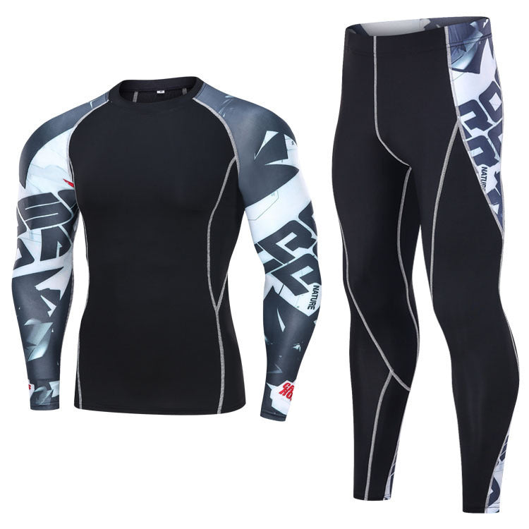 Printed Long Sleeve Fitness Bodysuit