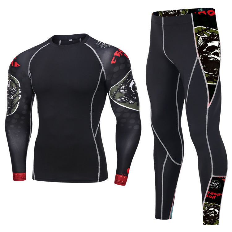 Printed Long Sleeve Fitness Bodysuit