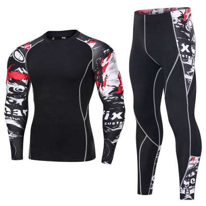 Printed Long Sleeve Fitness Bodysuit