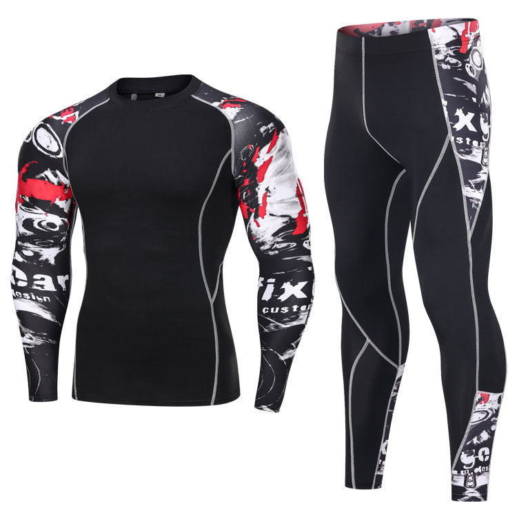 Printed Long Sleeve Fitness Bodysuit