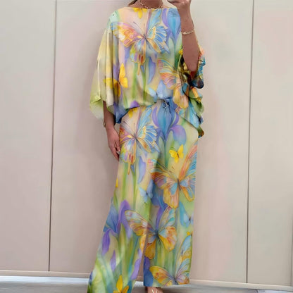 Printed long-sleeve pants