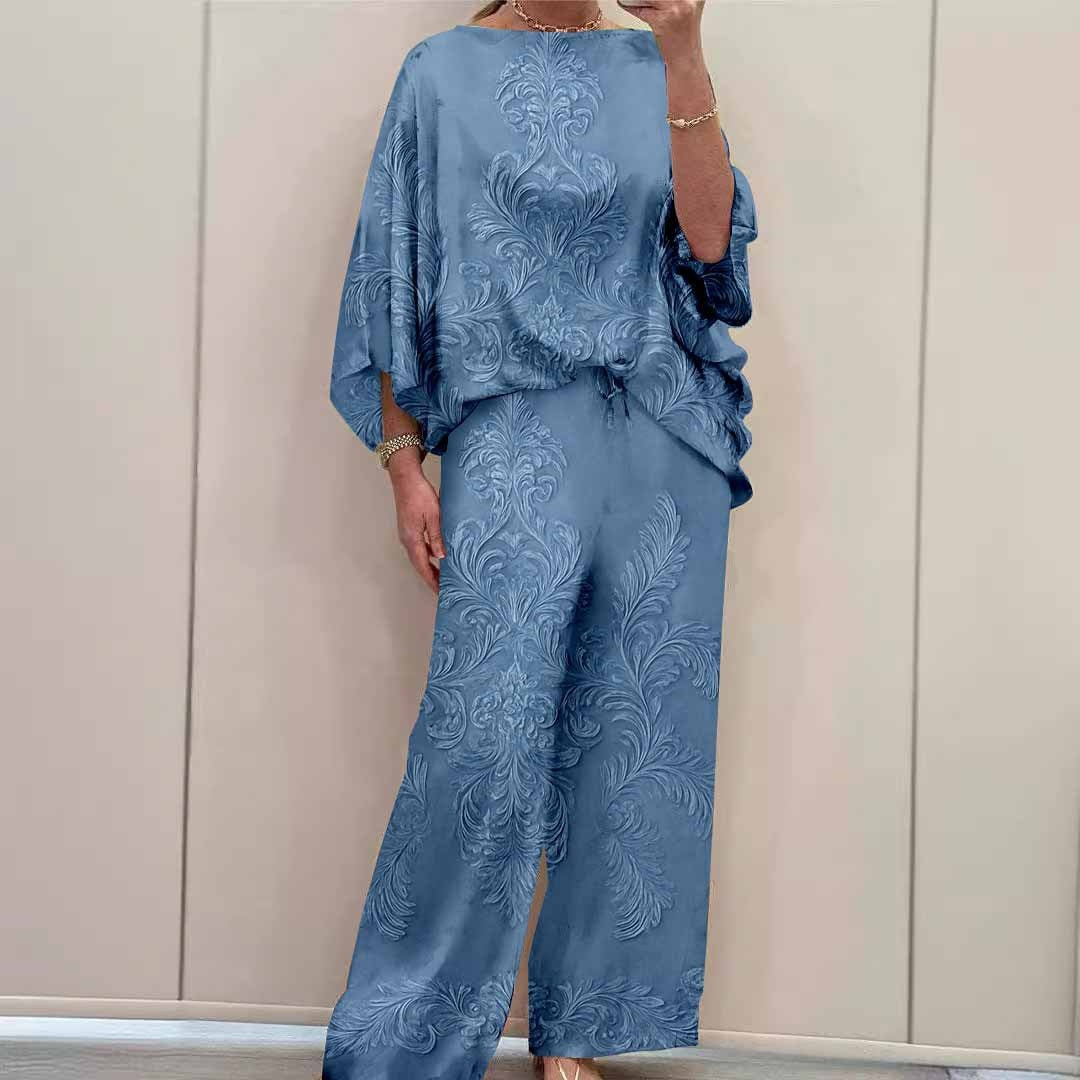 Printed long-sleeve pants
