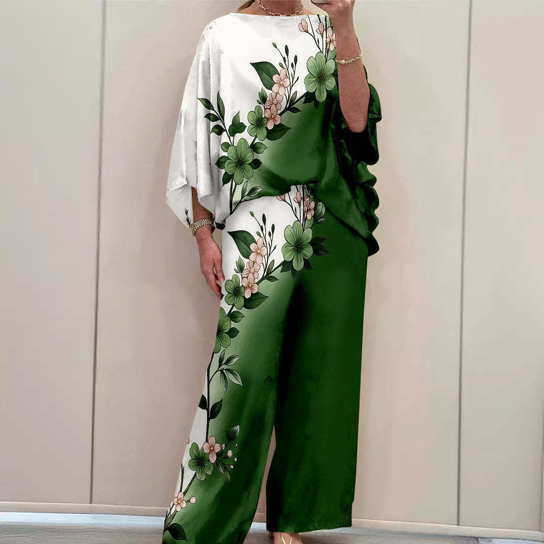 Printed long-sleeve pants