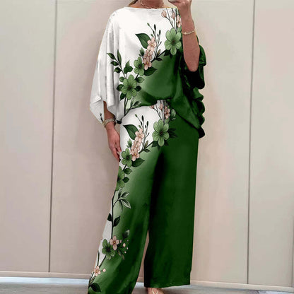 Printed long-sleeve pants