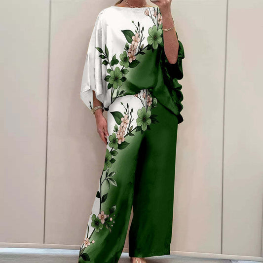 Printed long-sleeve pants