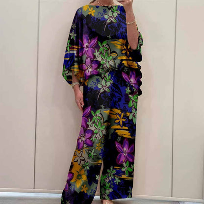 Printed long-sleeve pants